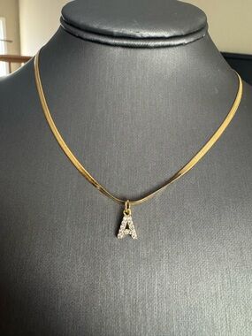 Crystal Initial A Necklace